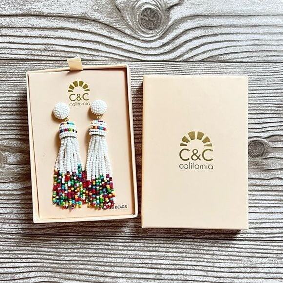 C&C  California Womens Fashion Statement Multi-color Tassel Earring Set - Picture 1 of 6